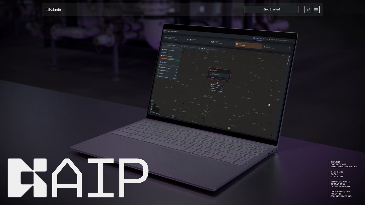 Palantir AIP public platform page
