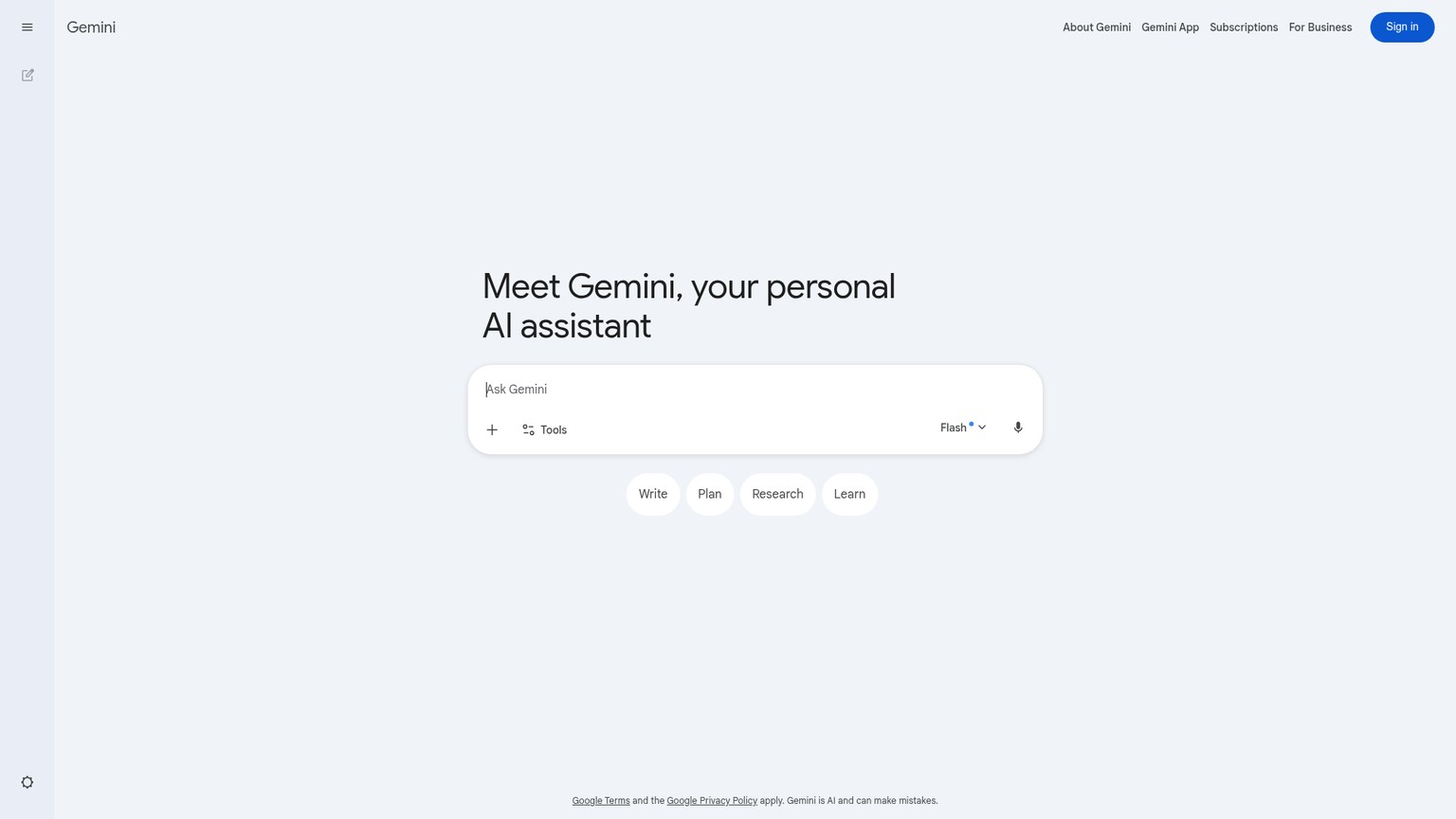 Google Gemini and Veo interface