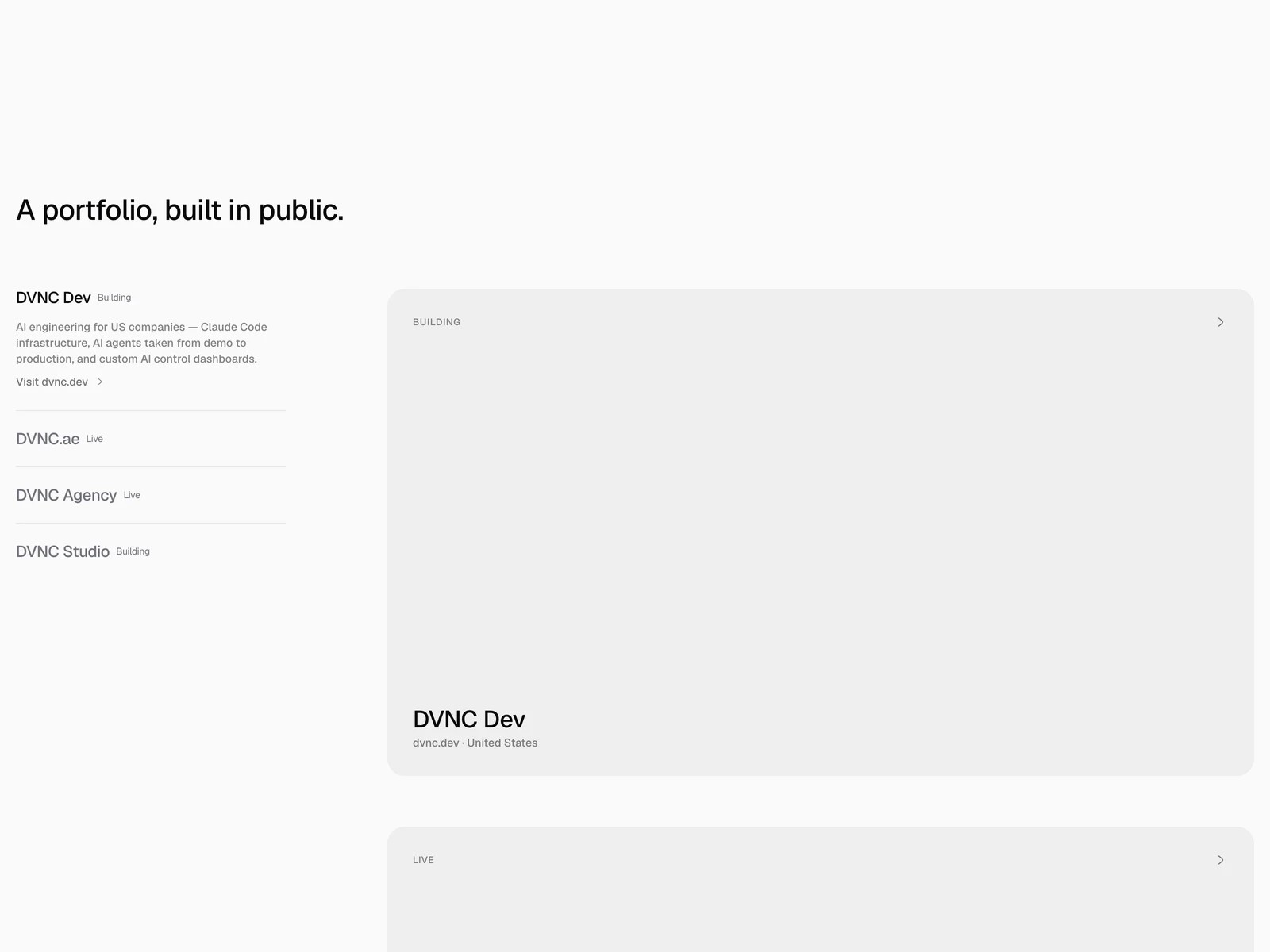 Das Portfolio von dvnc.studio