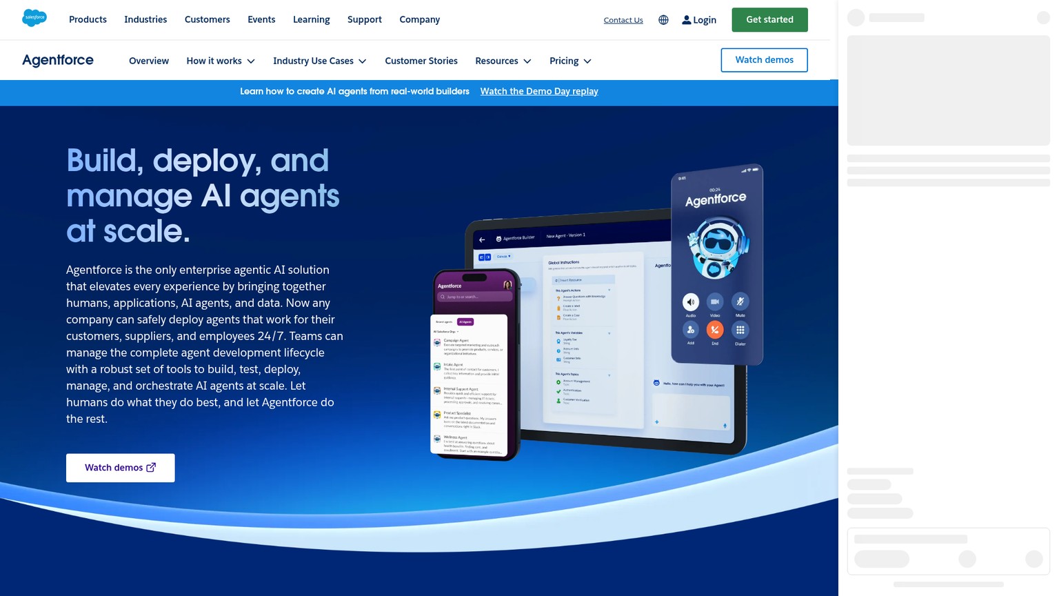Salesforce Agentforce page