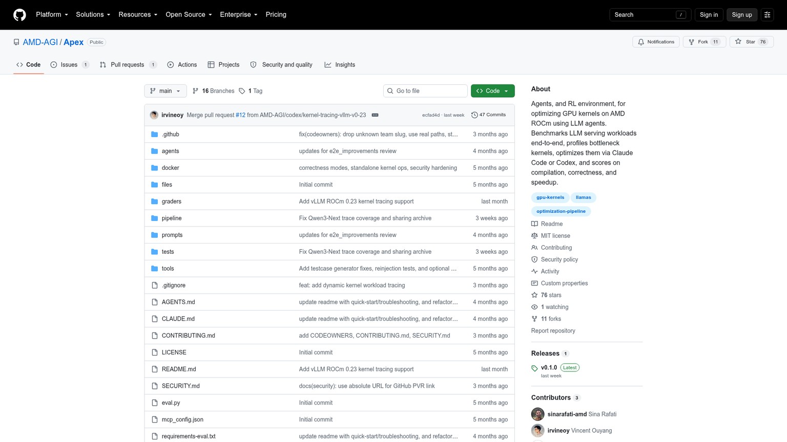Repository GitHub di AMD-AGI Apex