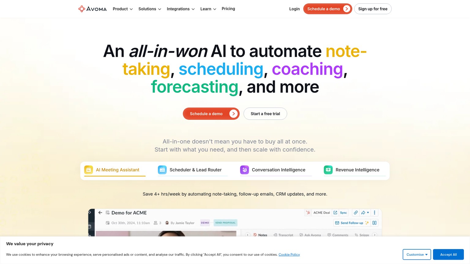 Avoma screenshot