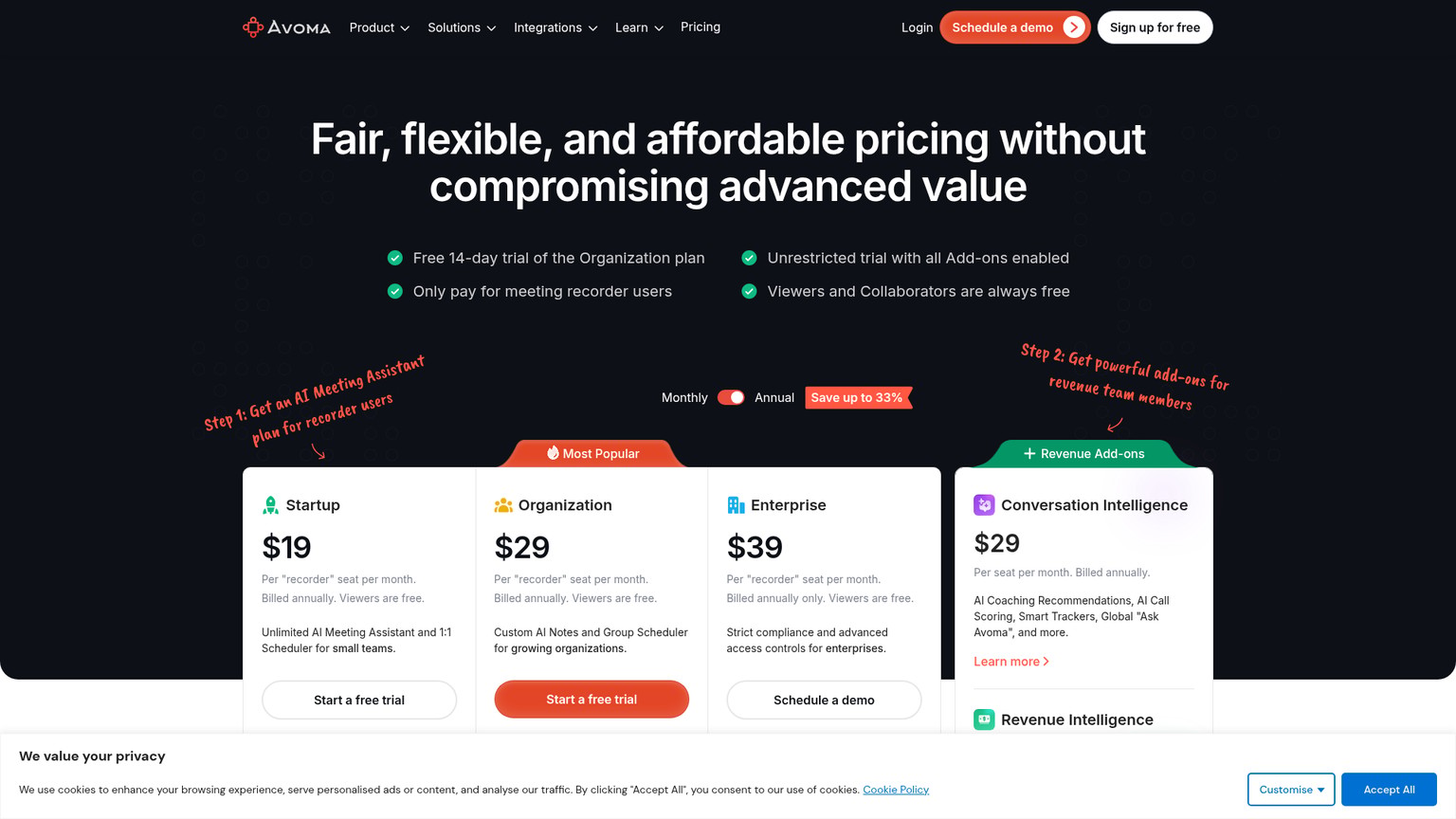 Avoma pricing