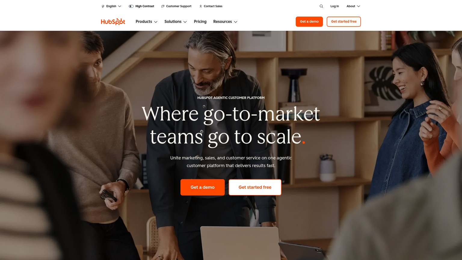HubSpot homepage screenshot