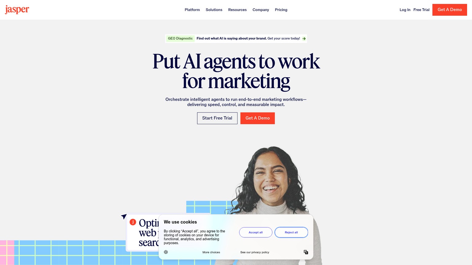 Jasper pricing page