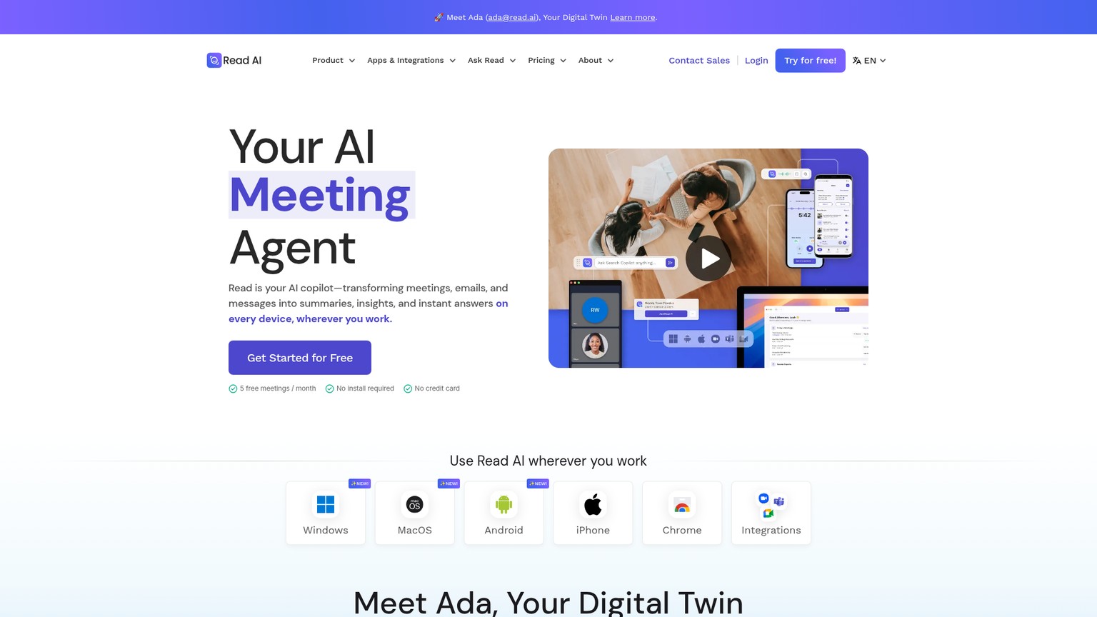 Read.ai multi-channel meeting and email coaching