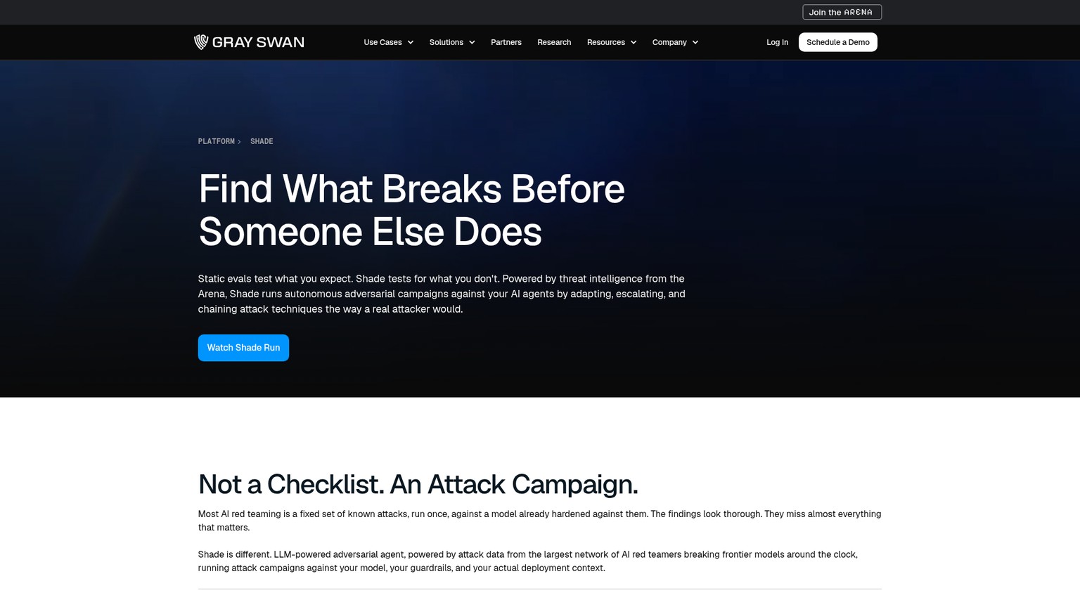 Gray Swan Shade adaptive AI red teaming platform