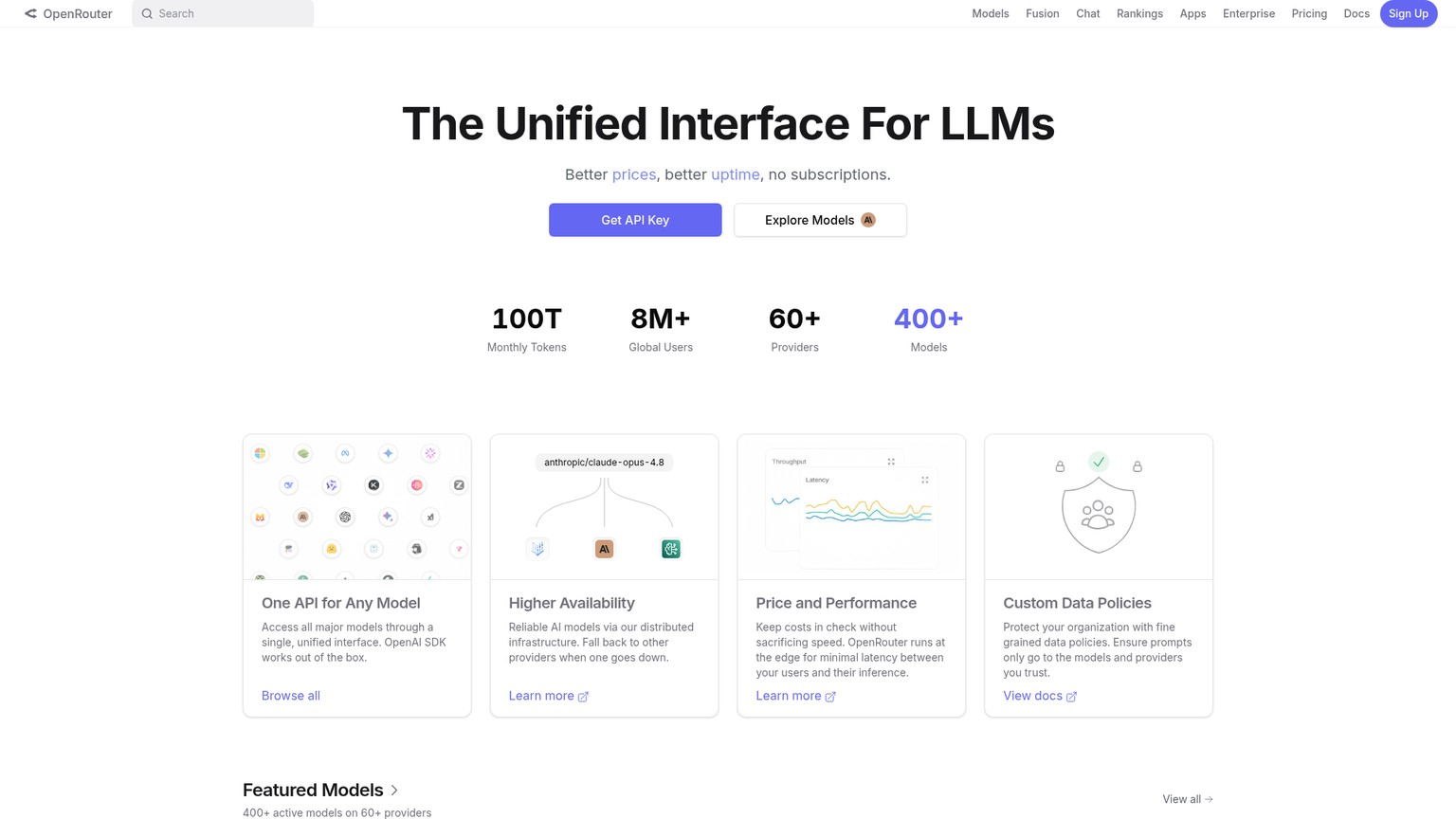 OpenRouter model marketplace