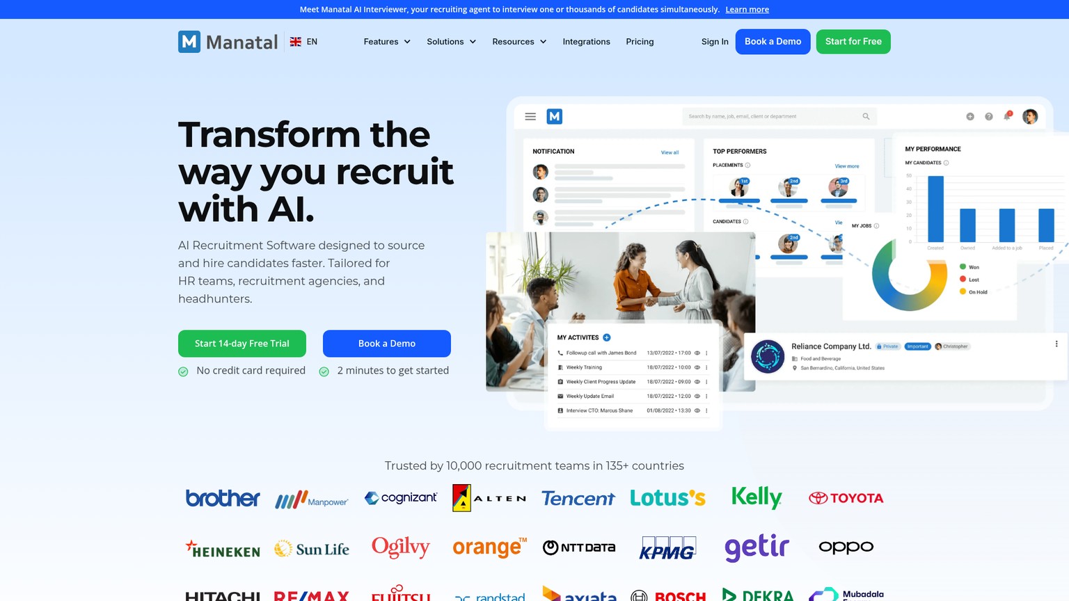 Manatal ATS screenshot