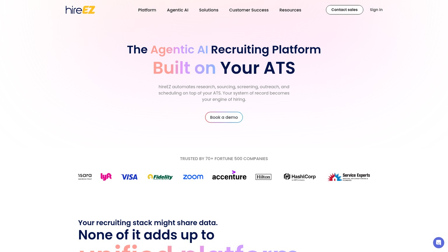 hireEZ sourcing platform screenshot