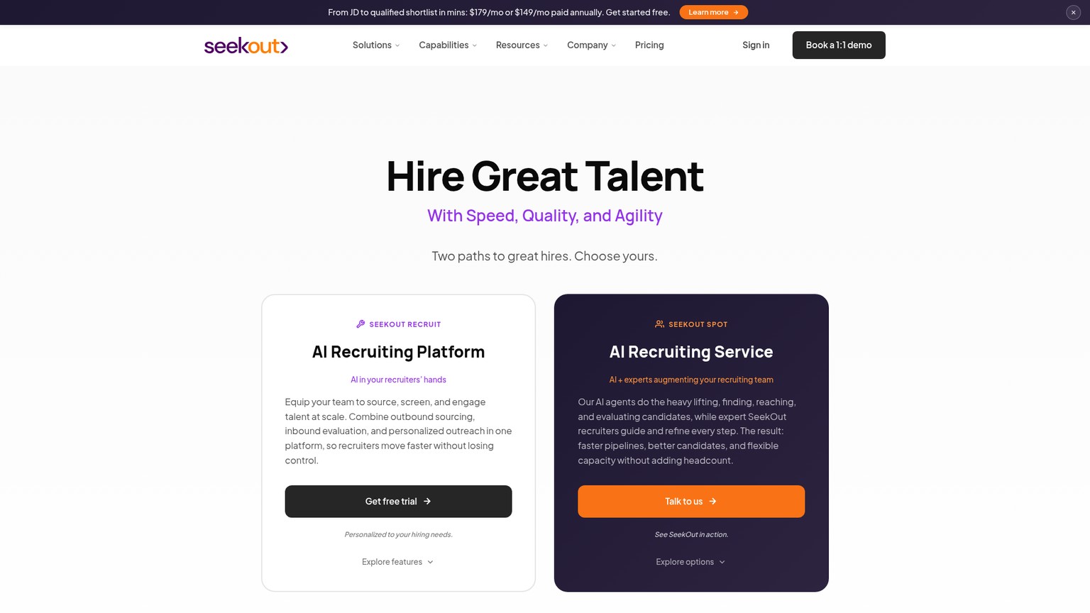 SeekOut talent search screenshot