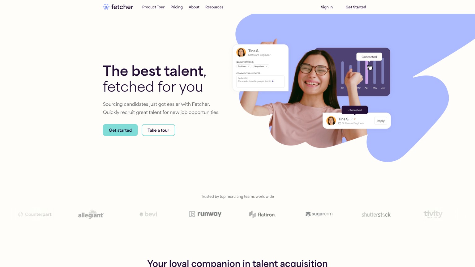 Fetcher candidate sourcing screenshot