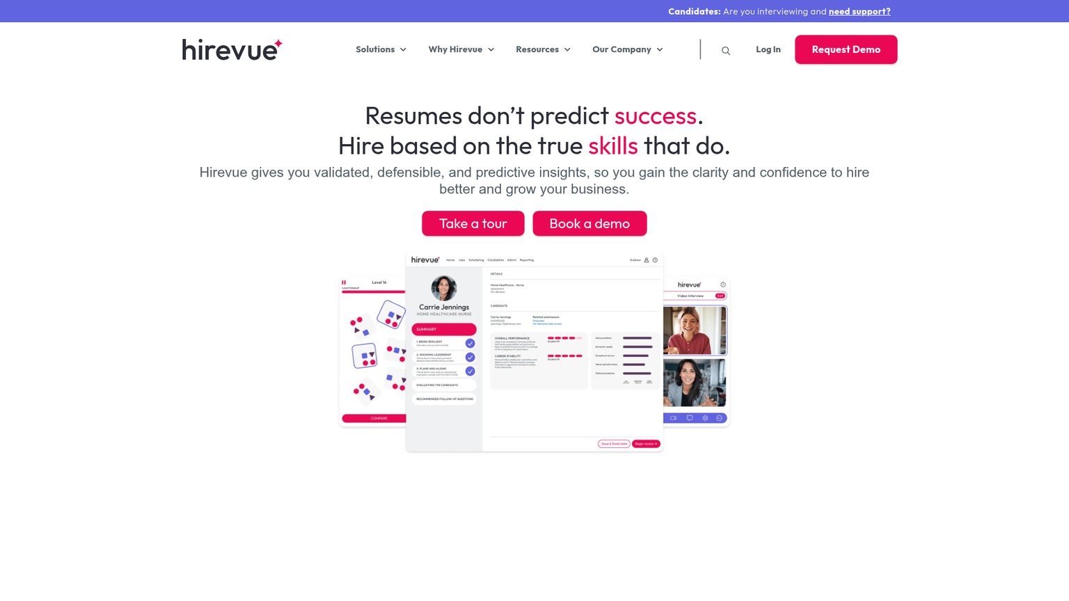 HireVue video interview screenshot