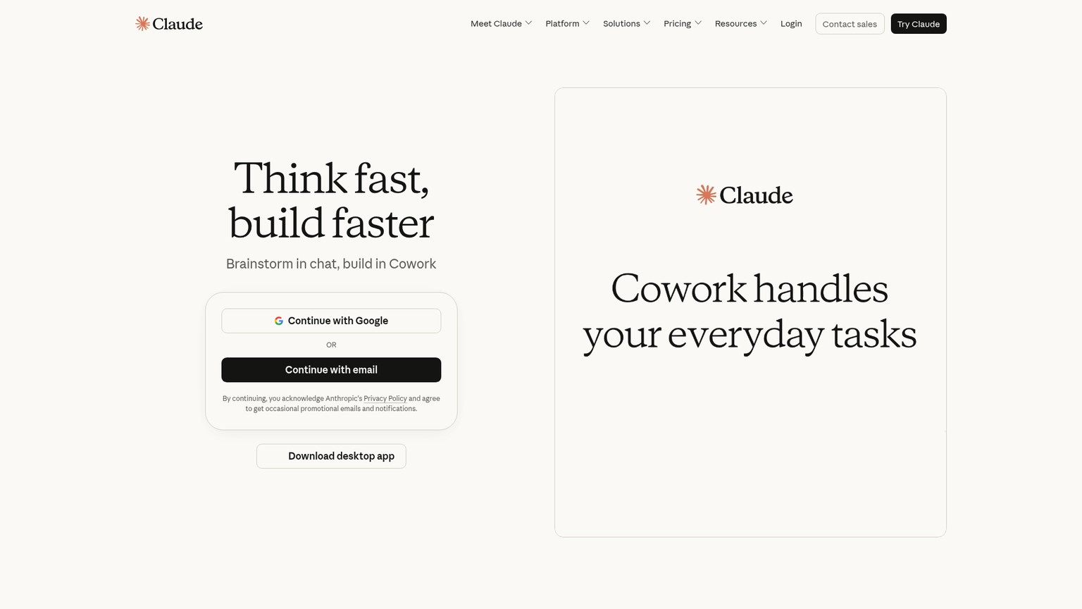 Claude product overview page