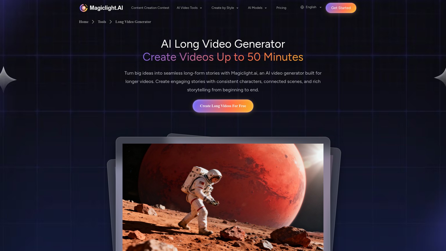 MagicLight long-form AI video generator