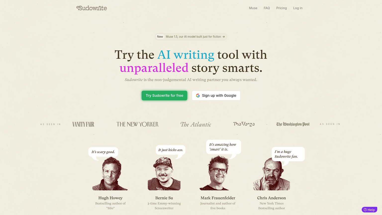 Sudowriteの画面