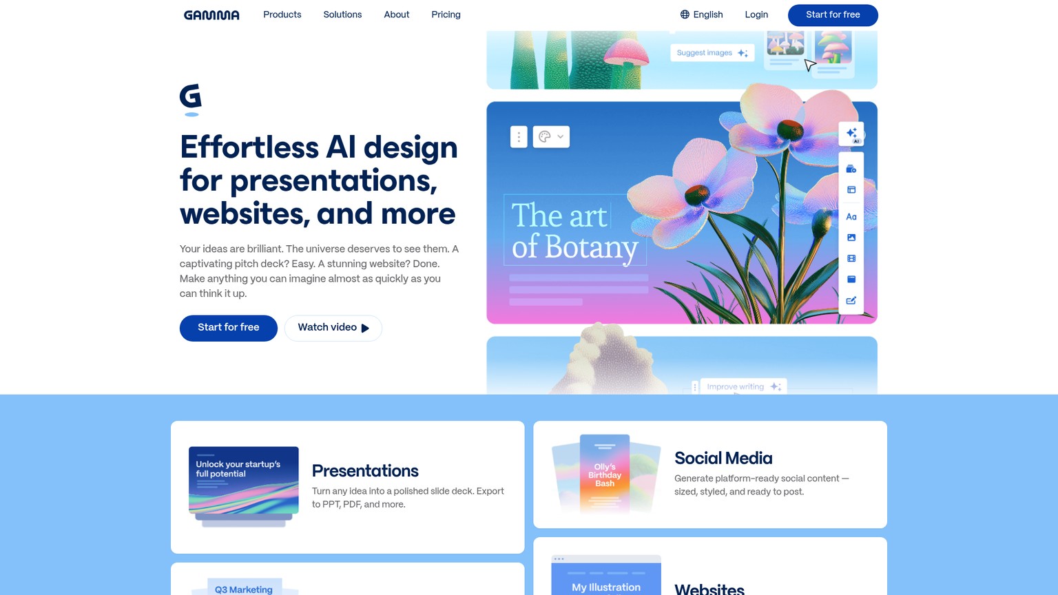 Gamma homepage