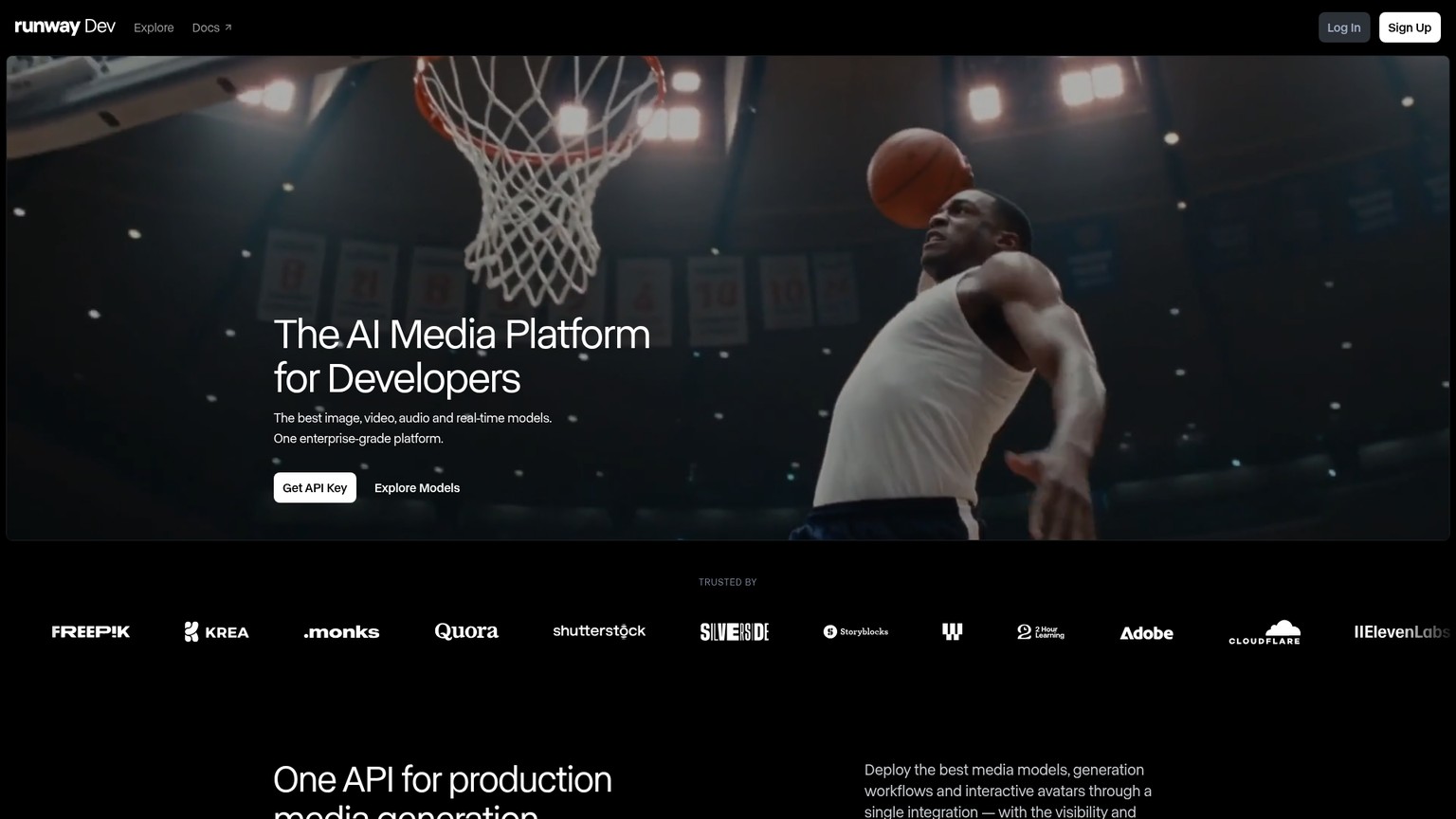 Runway developer platform model catalog