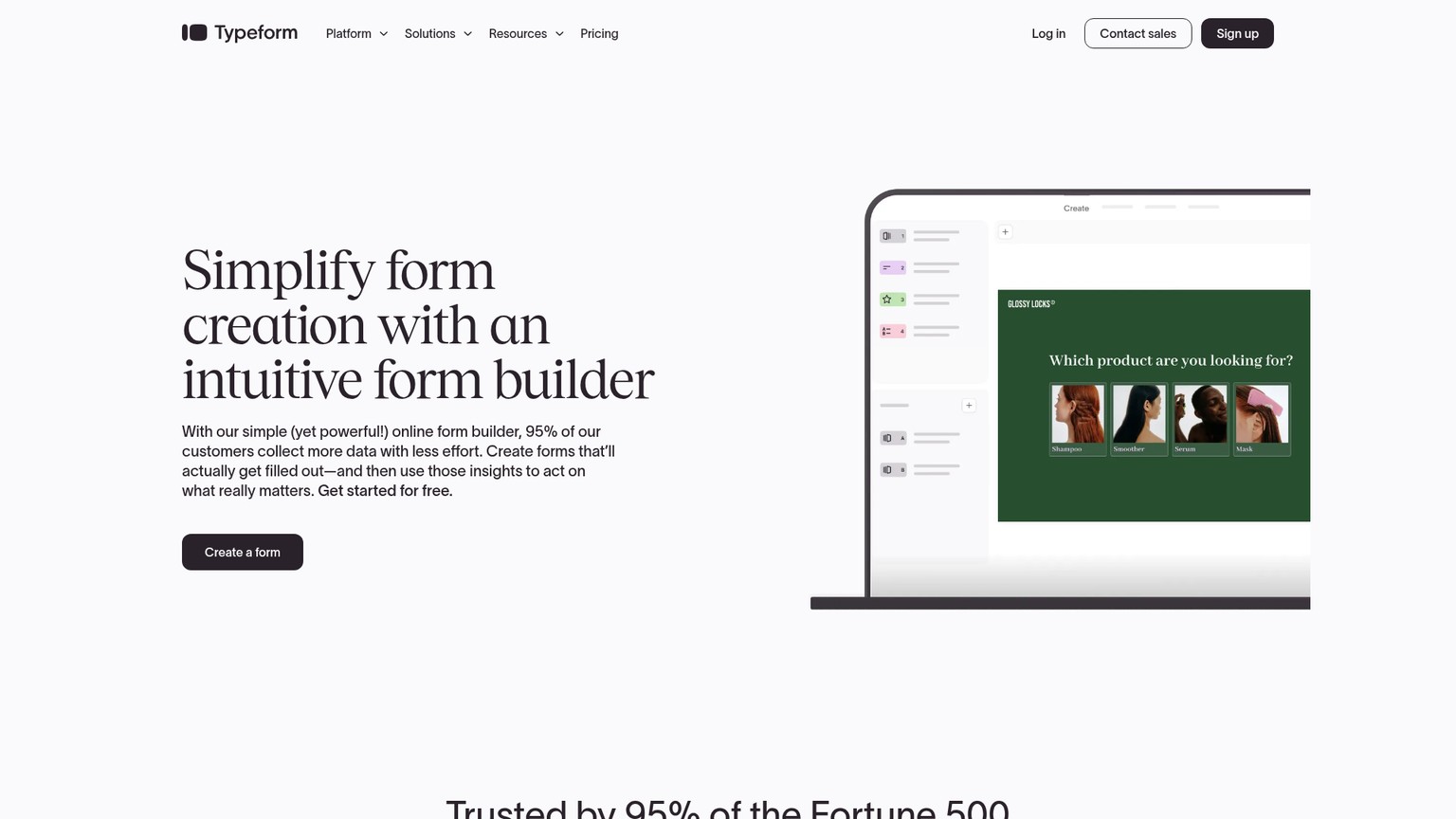 Typeform interactive form builder and branded form examples