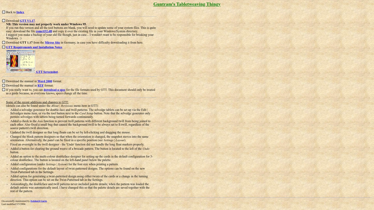Official Guntram's Tabletweaving Thingy download and feature page