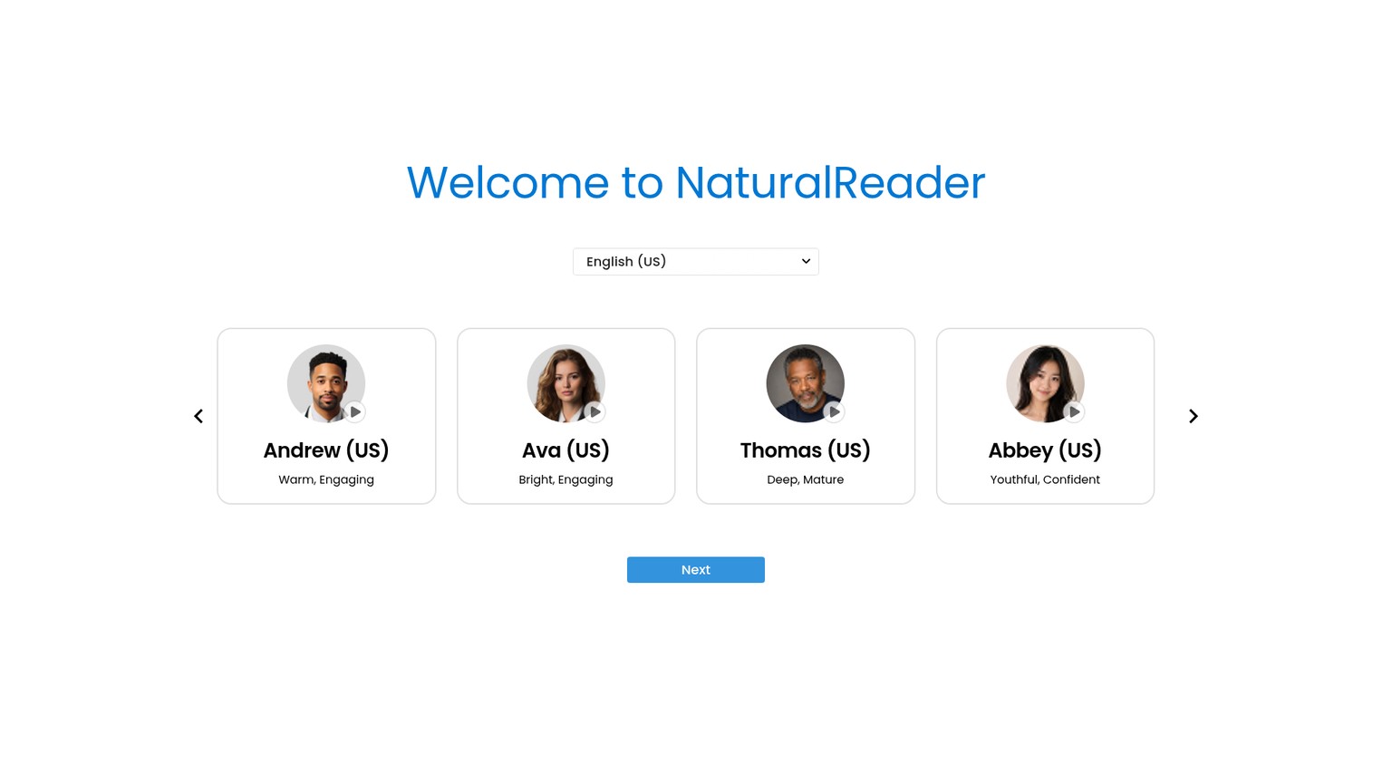 Interfaz en línea de texto a voz para documentos de NaturalReader