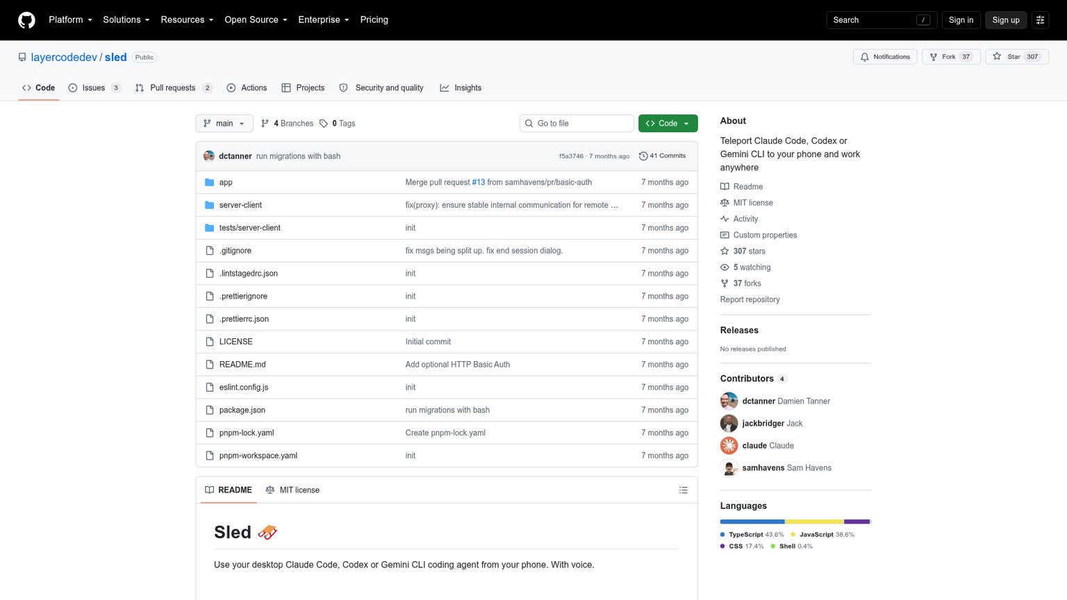 Interface web mobile open source Sled pour piloter des agents de code locaux à la voix