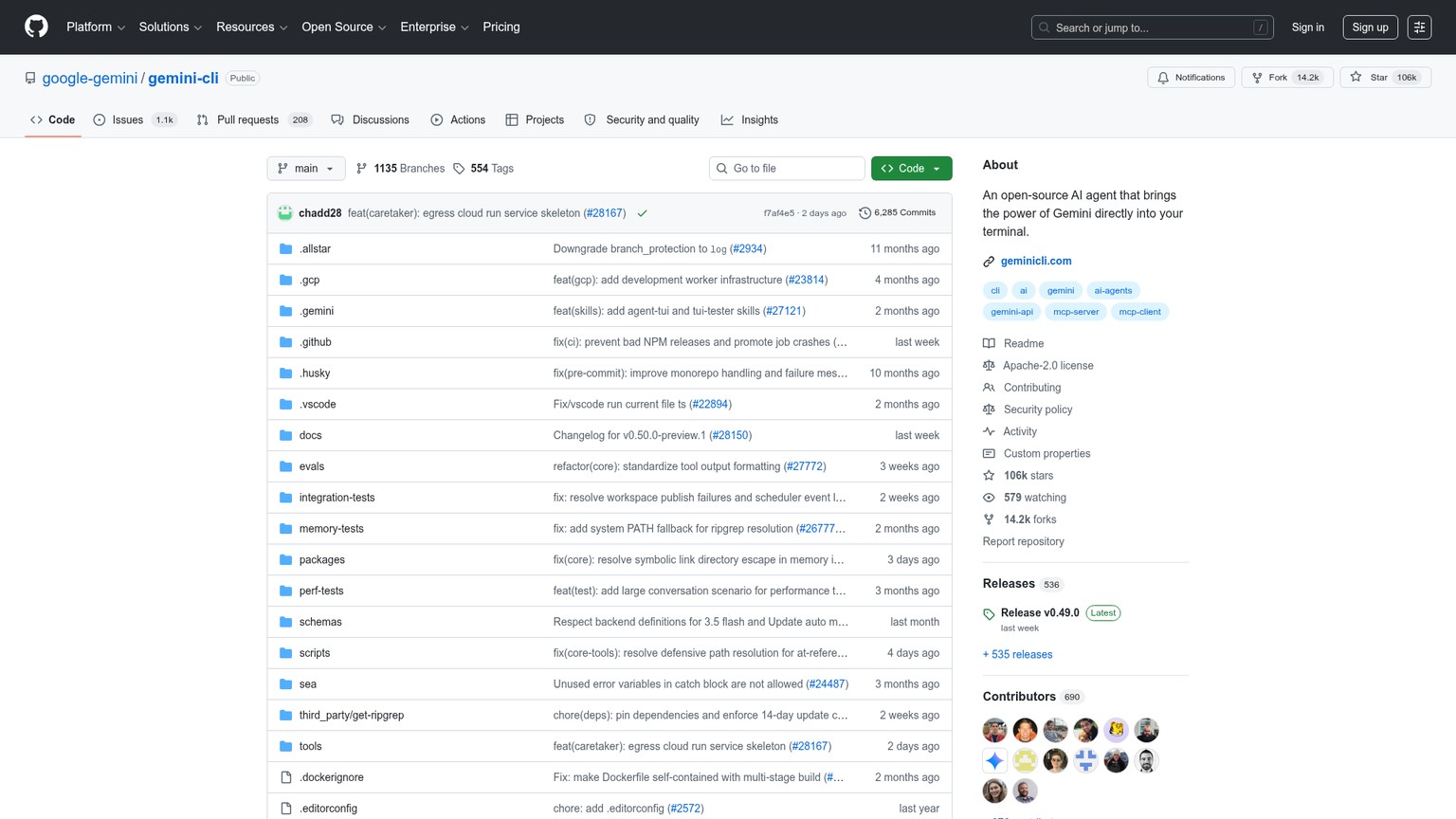 Gemini CLI GitHub repository