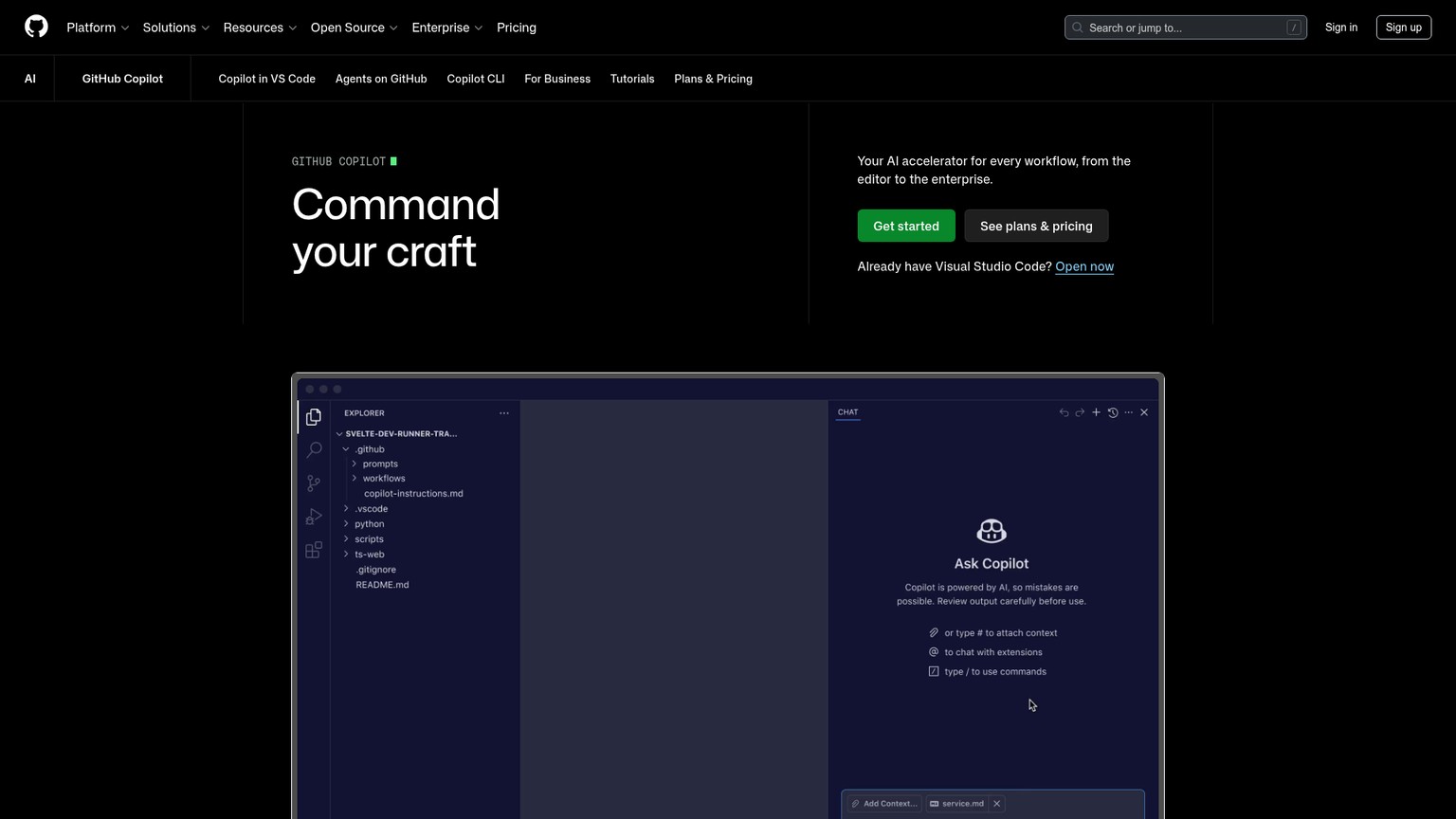 GitHub Copilot page