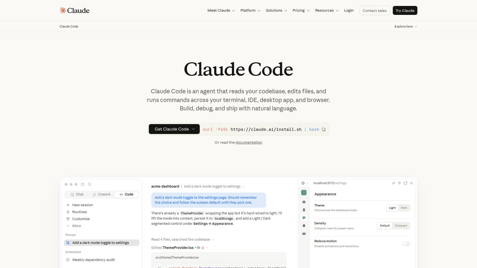 Claude Code product page