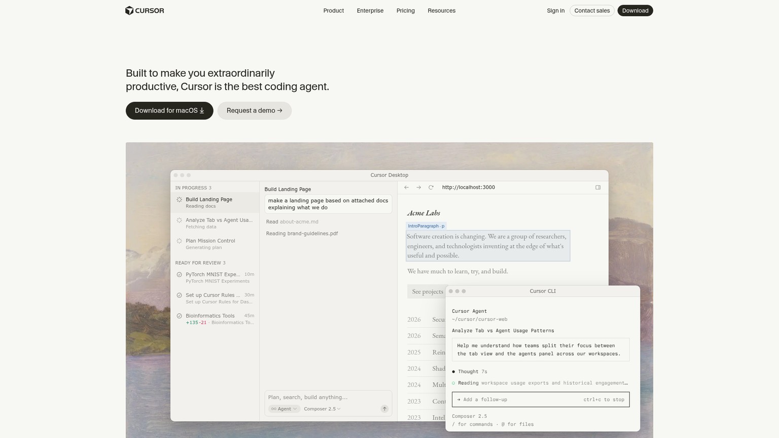 Cursor AI IDE interface
