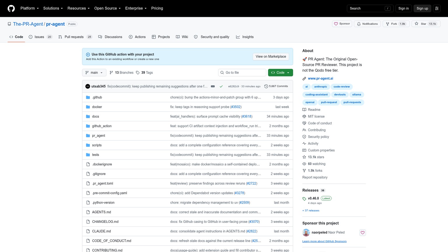 PR-Agent open-source repository and setup documentation