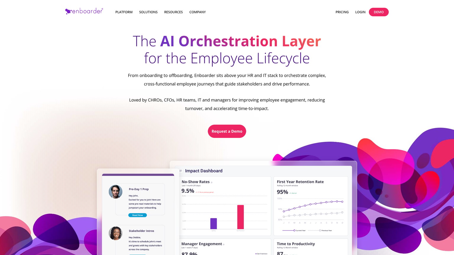 Enboarder employee journey orchestration interface