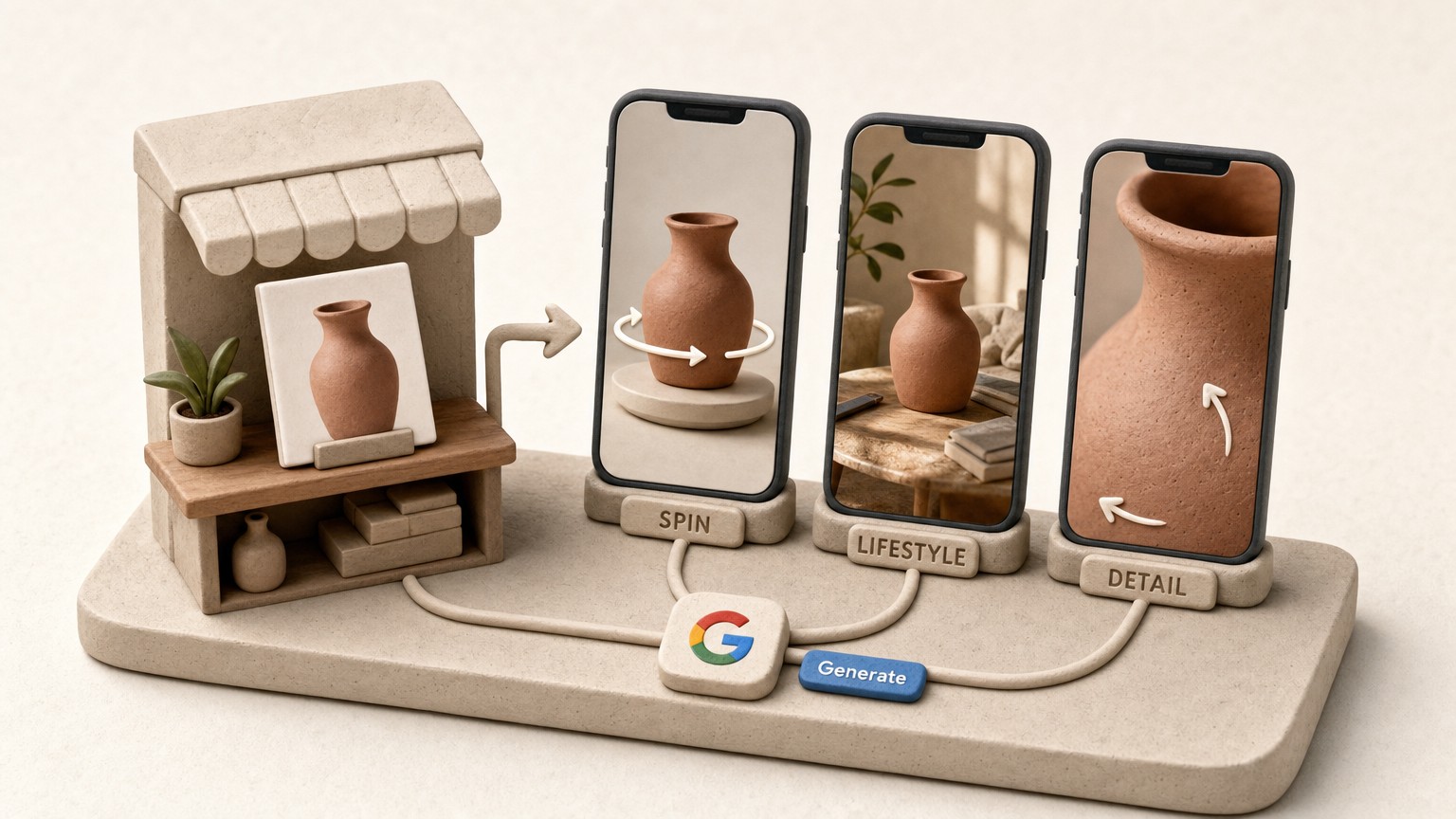 Clay ecommerce shelf turning one product photo into multiple mobile video ads