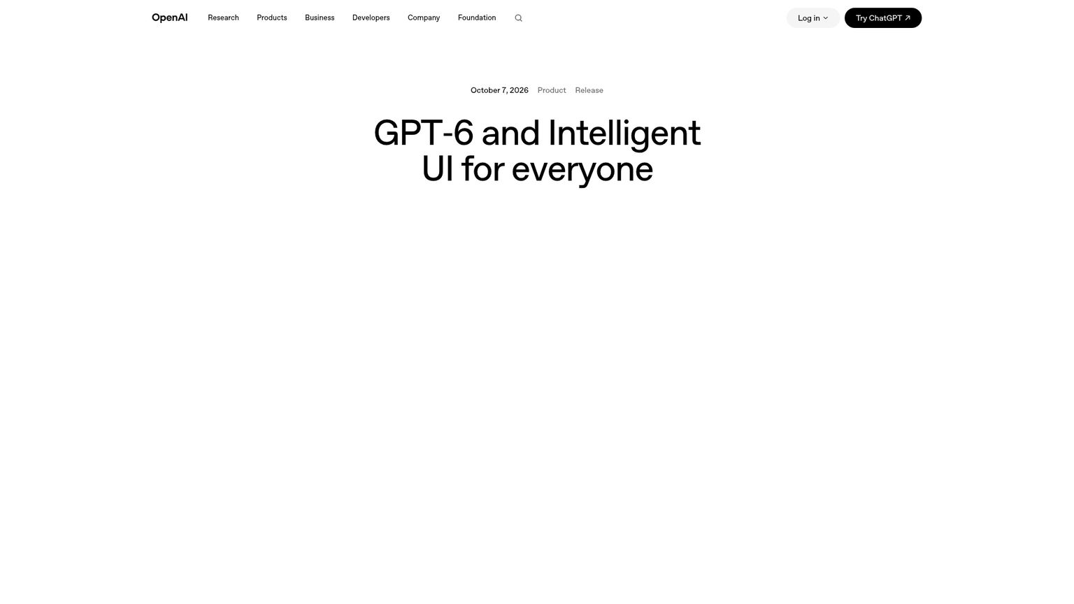 OpenAI's GPT-6 and Intelligent UI announcement with an interactive explanation example