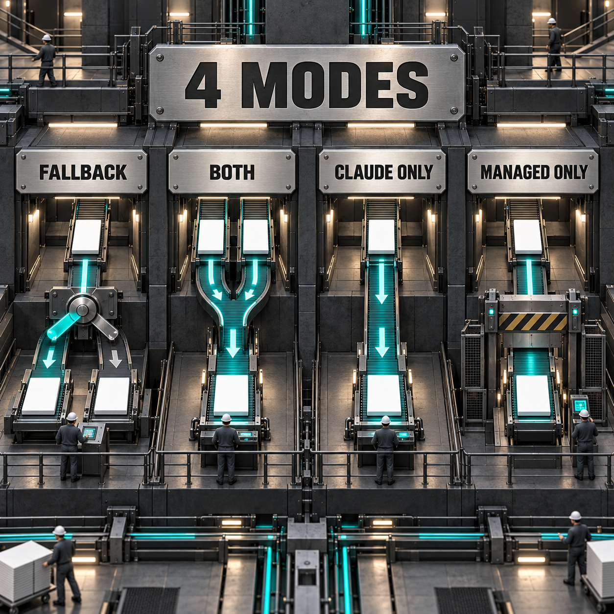 Four-lane architectural model of Claude Code Project instructions modes