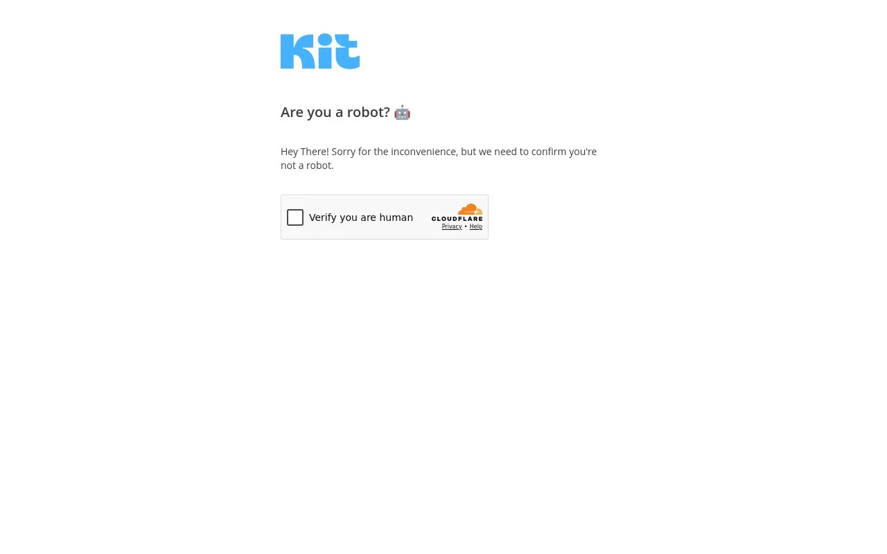 Kit homepage screenshot