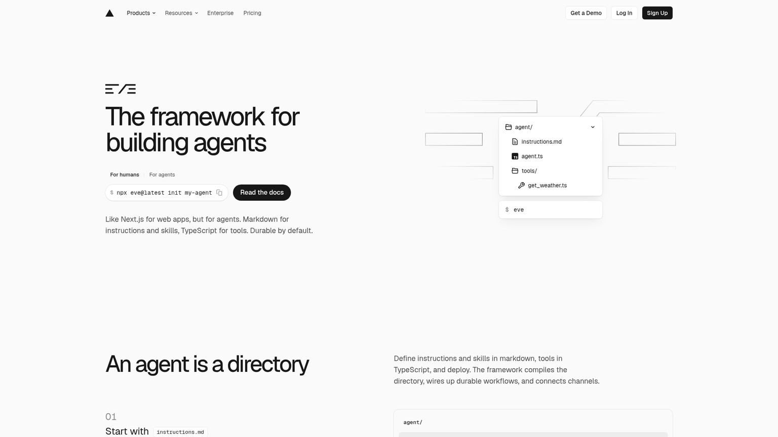 Vercel eve managed coding-agent framework page