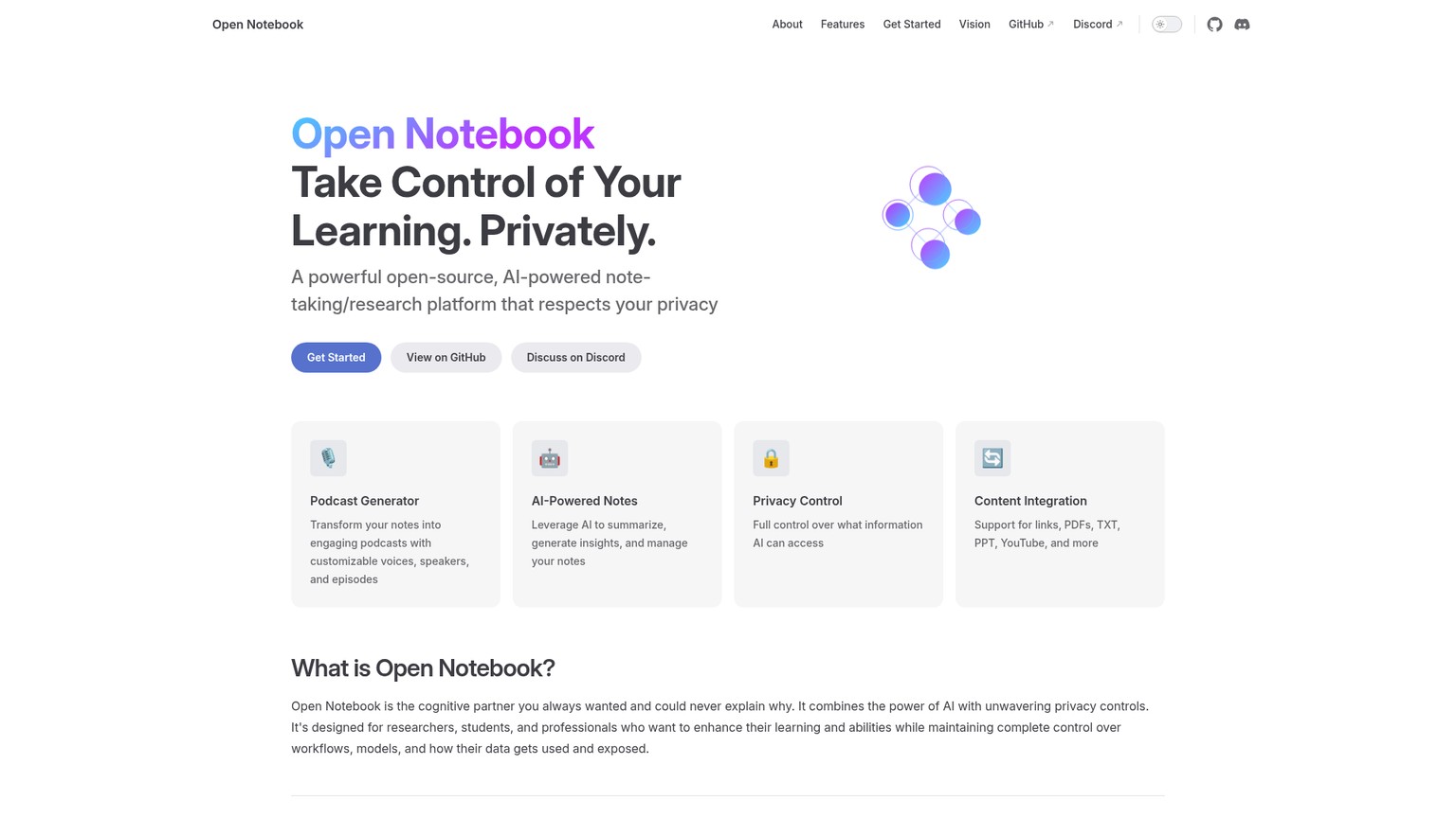 Open Notebook homepage