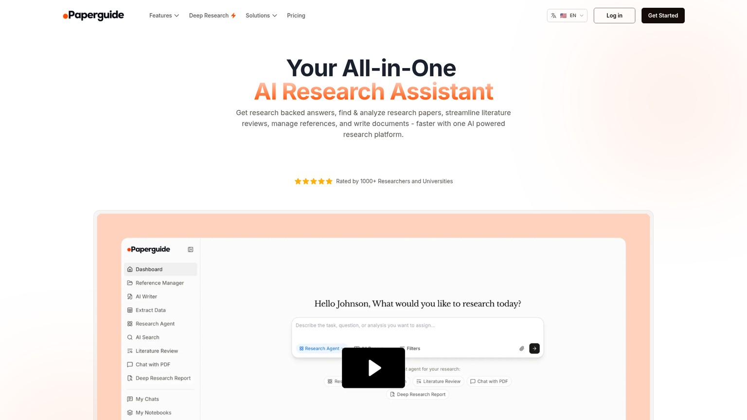 Paperguide homepage