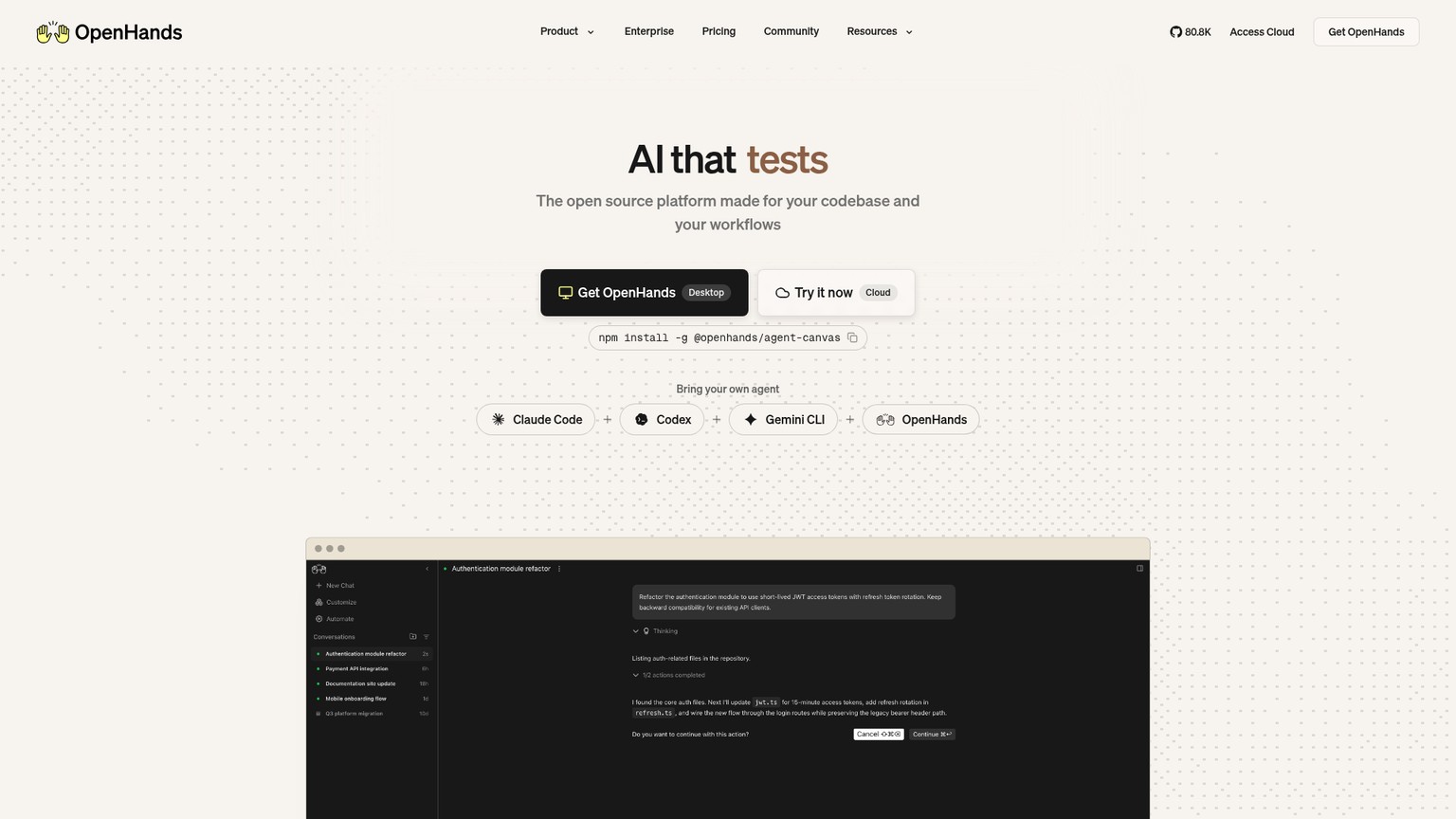 Plateforme cloud d’agents de codage OpenHands
