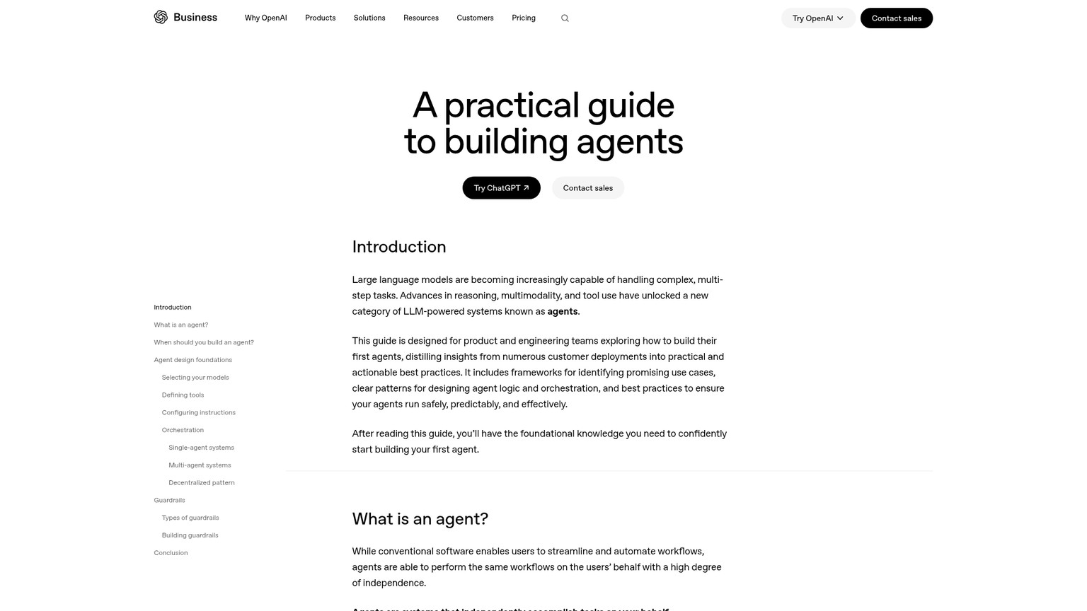 OpenAI practical guide to building production agents