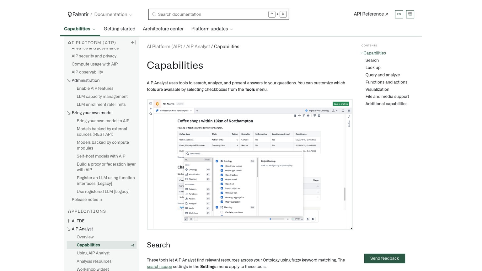 Dokumentation der Funktionsweise von Palantir AIP Analyst
