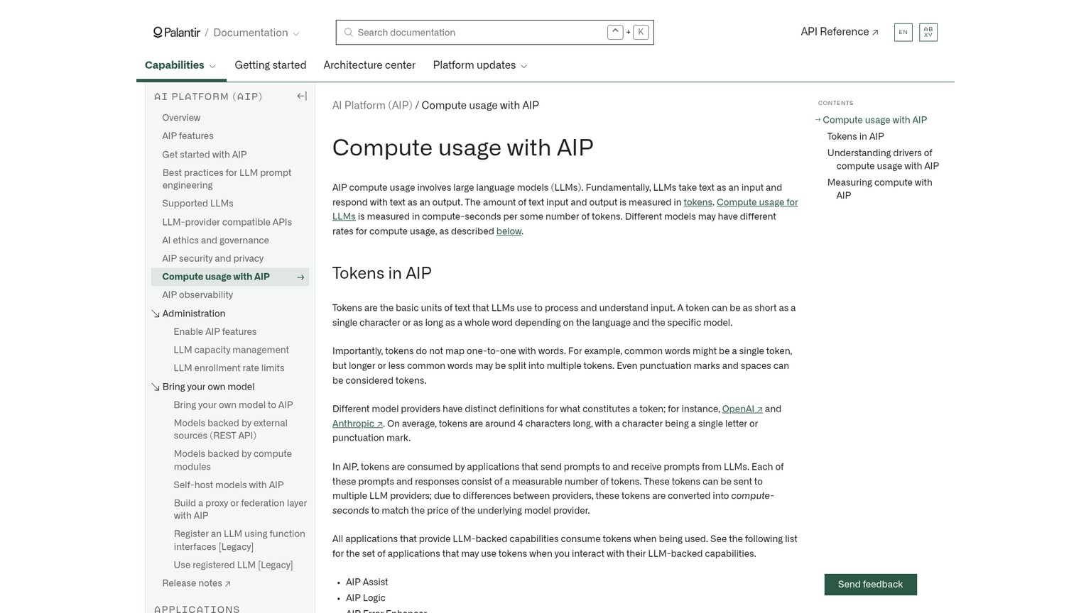 Dokumentation zur Compute-Nutzung und Modellabrechnung in Palantir AIP