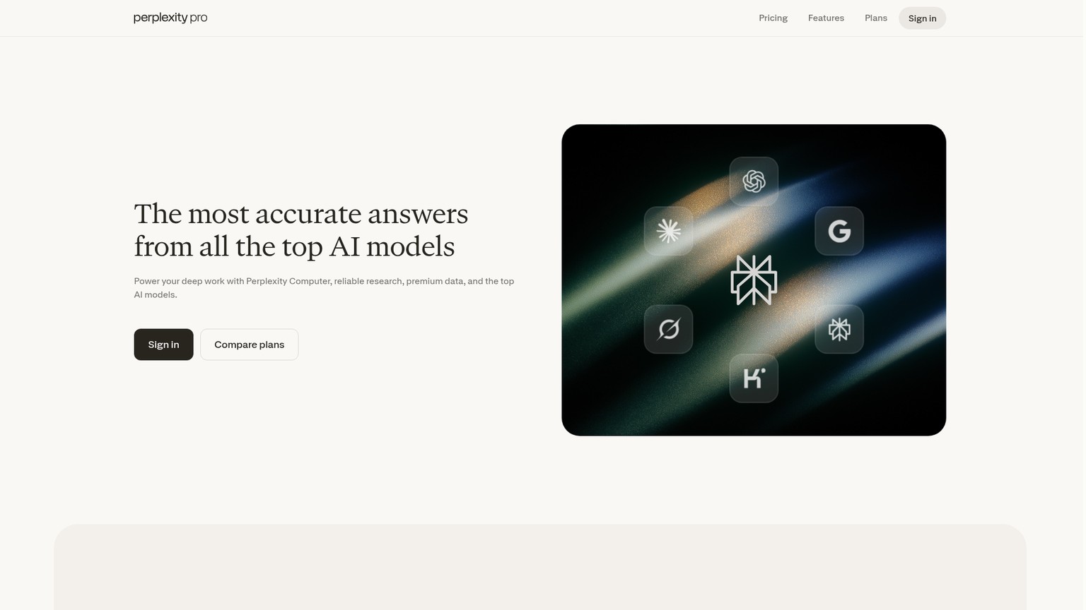 Perplexity Pro page