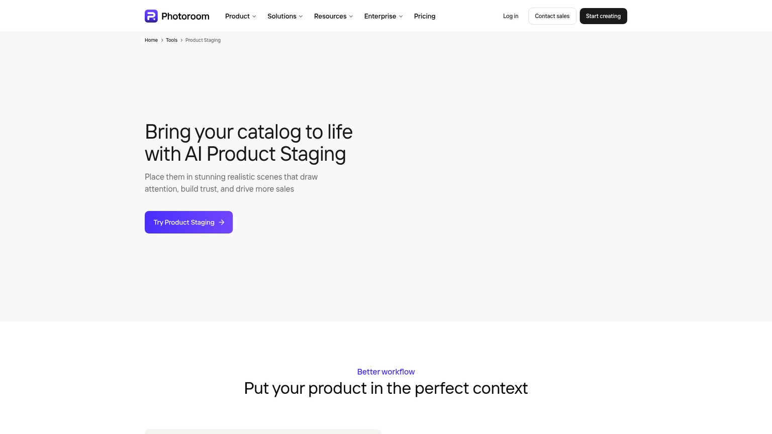 Workflow di creazione immagini lifestyle con Product Staging di Photoroom