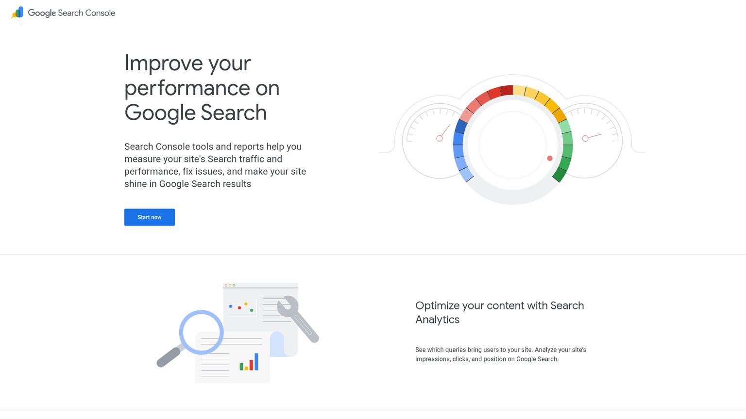 Google Search Console overview of search performance and indexing tools
