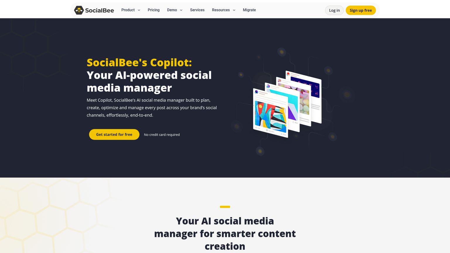 SocialBee AI Copilot page showing proposed networks, content categories and a posting plan