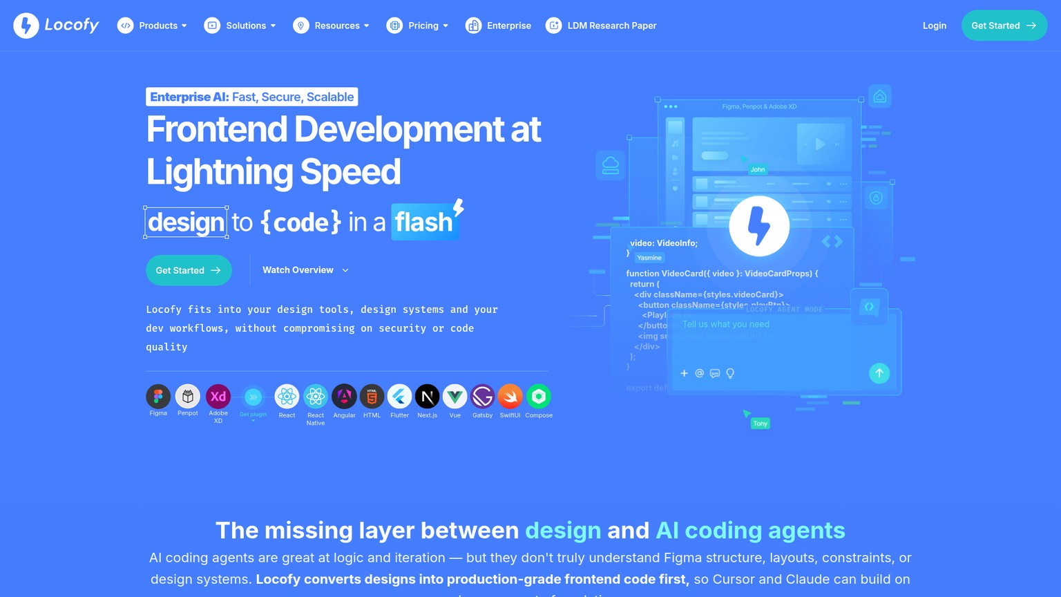 Locofy design-to-code product interface