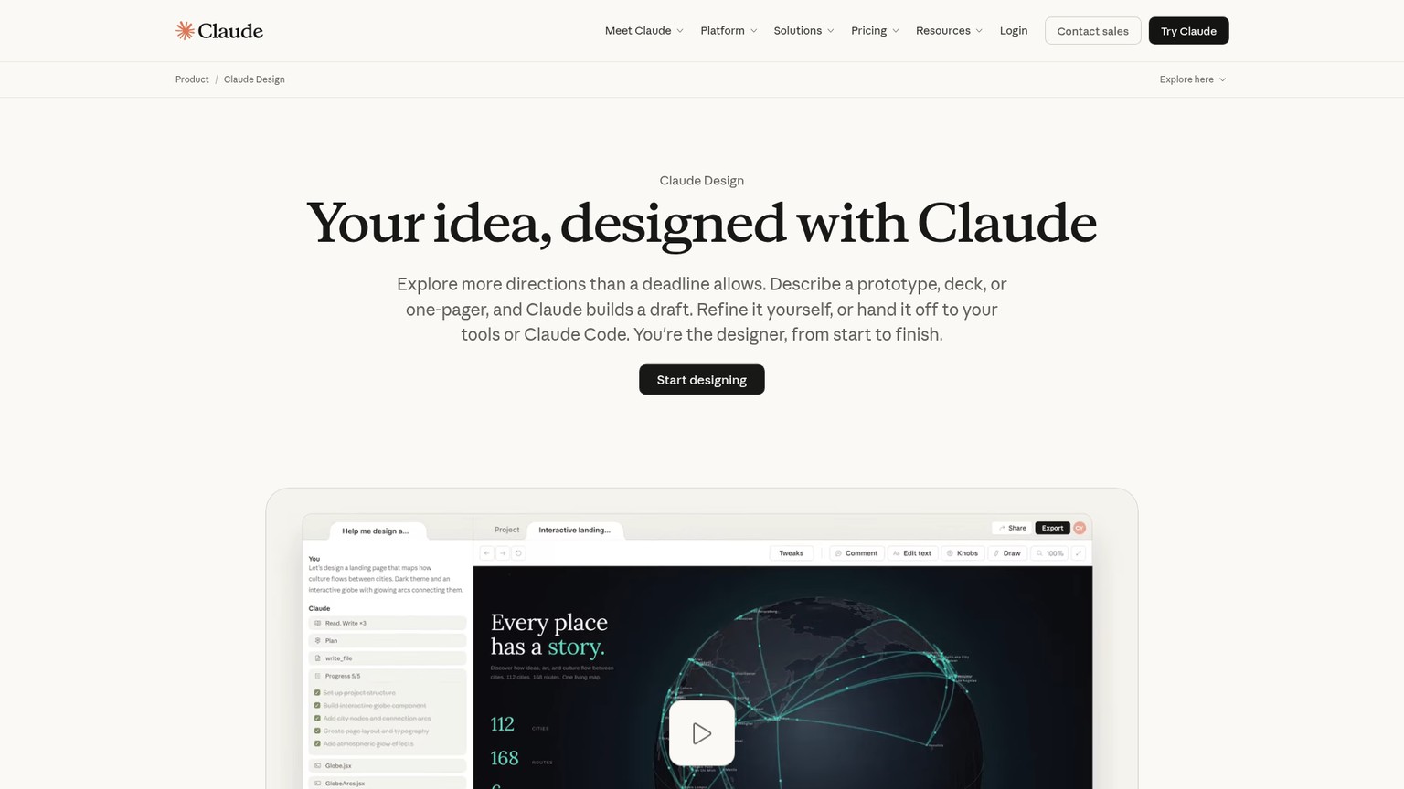 Claude Design conversational canvas