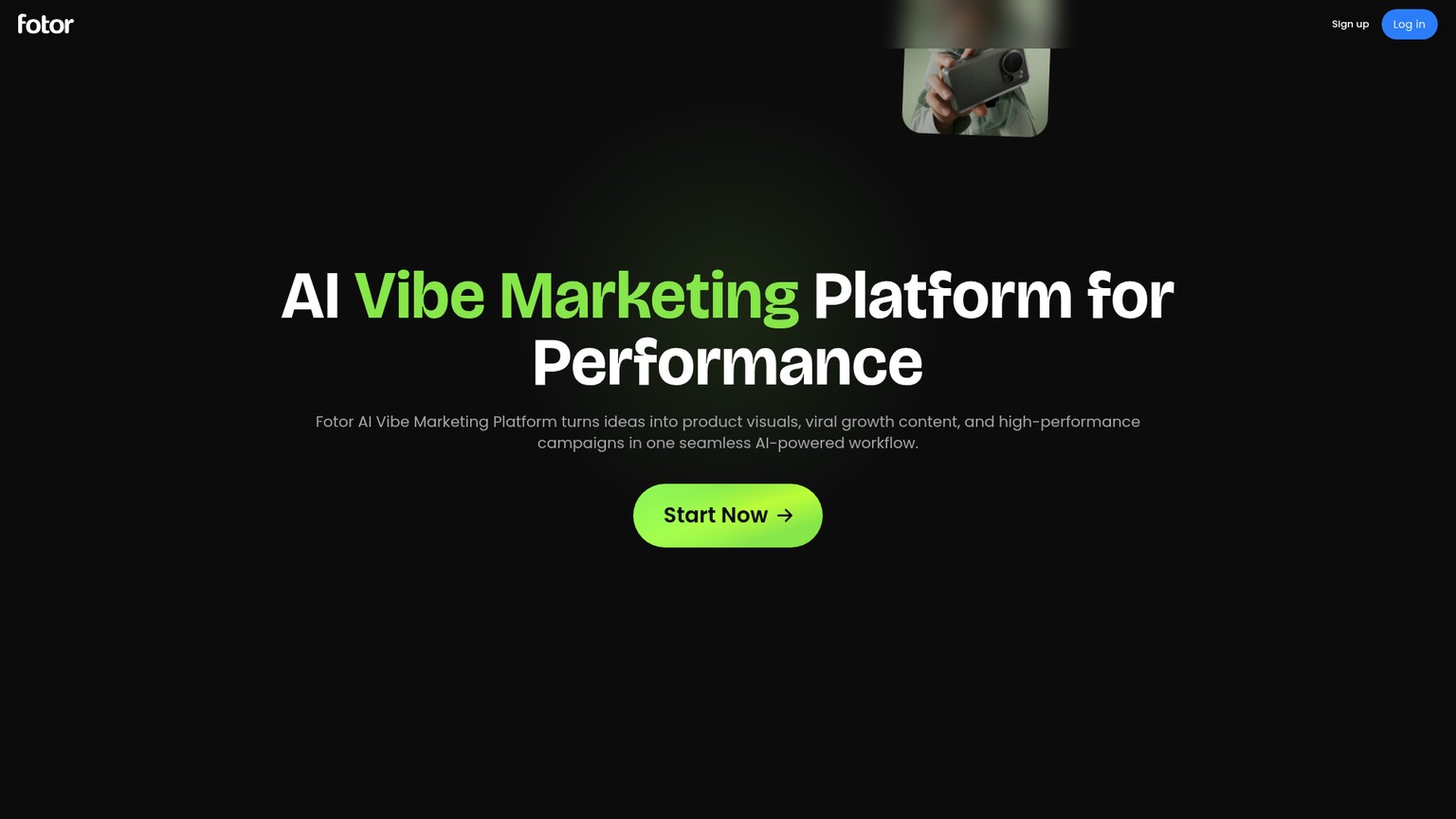 Fotor Vibe Marketing tool page